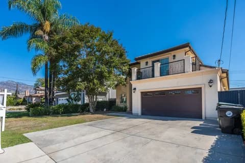 6522 N Golden West Ave, Arcadia — front elevation, palm, and mountains