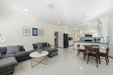 6522 N Golden West Ave — living room toward the kitchen